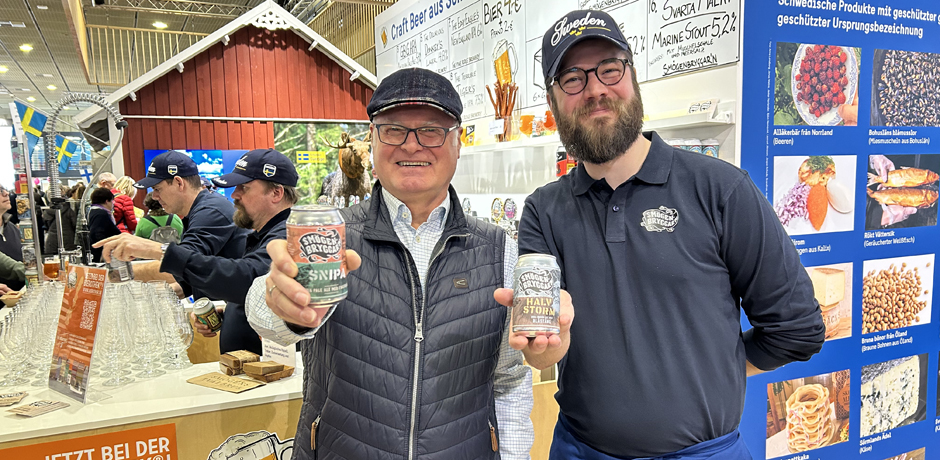 Ölservering i montern på Grüne Woche